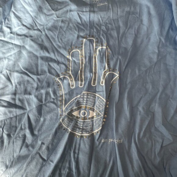 Peace Love World Love to Light Marilyn Tee I am Strength sz M Blue A596739 - Picture 6 of 8